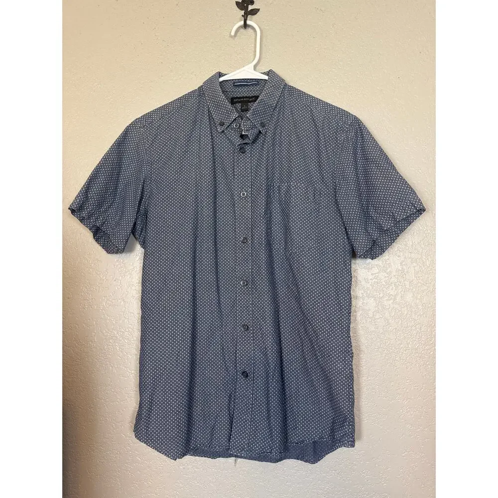 Banana Republic Men Button Down Bundle Small Non Iron Slim Fit Short Sleeve Blue